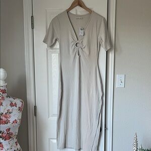 Abercrombie & Fitch Cream Ring Detail Dress
